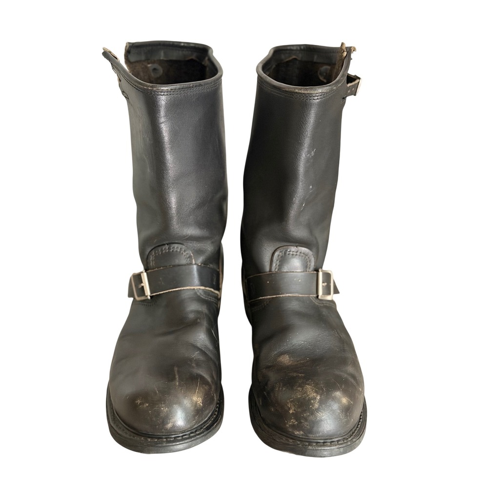 Carolina Engineer Boots Mens 12 Black Leather Biker Work Steel Toe  Buckle